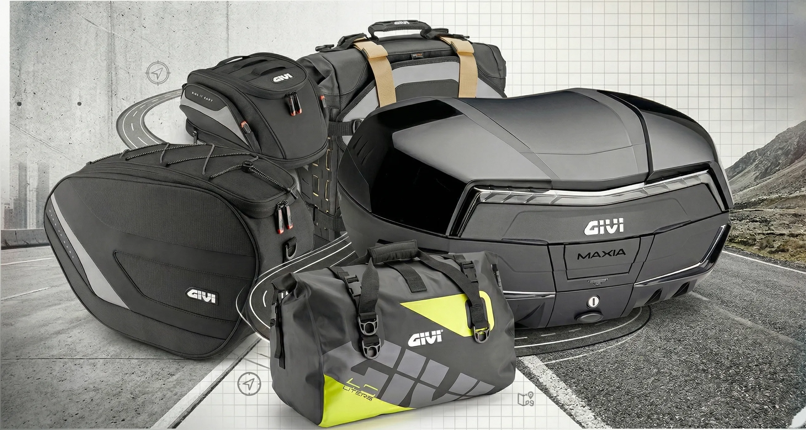 Banner borse Givi grigio Banner borse Givi grigio